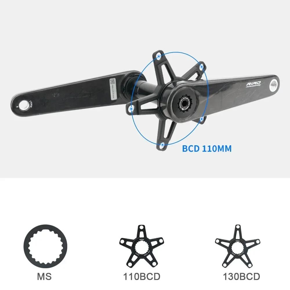 110 130 bcd chainring Adapter spider 4 bolt Converter for Shimano Carbon Crankset MS DIRECT MOUNT 1x 2x chainring view 3