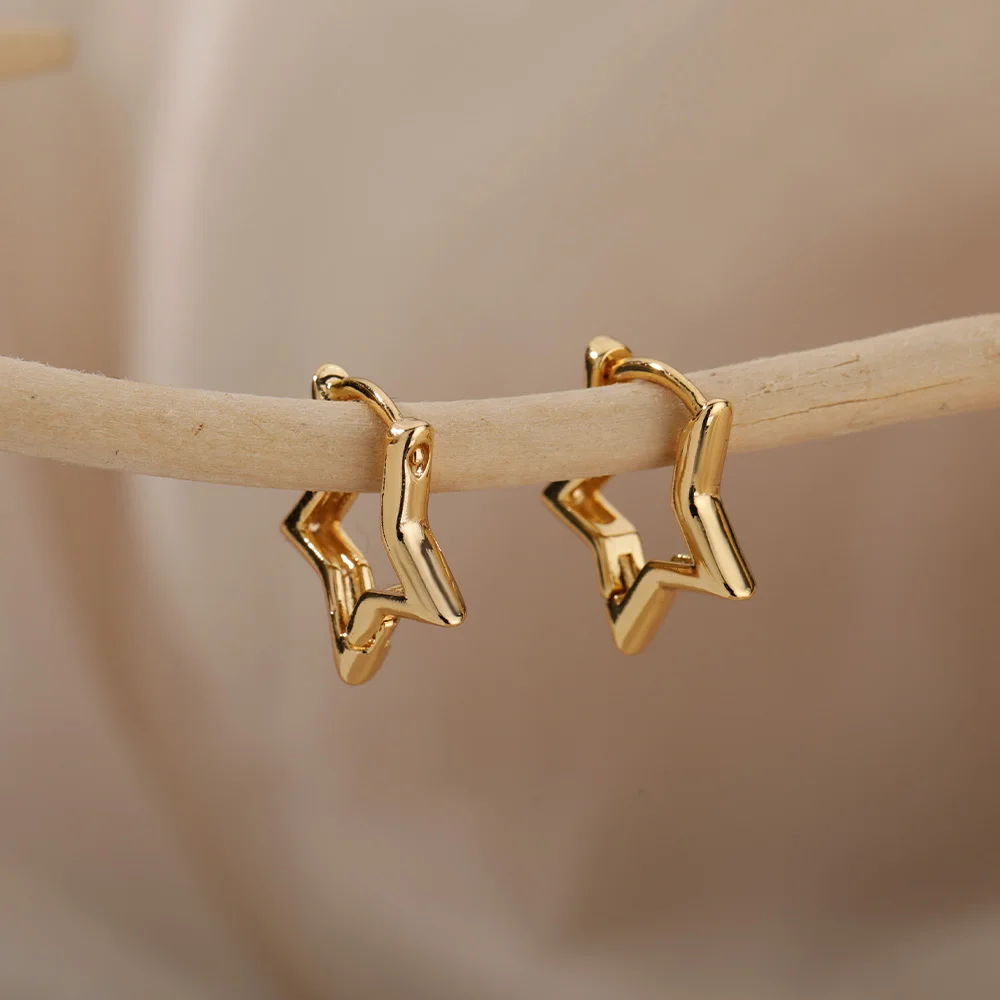 Kolczyki kółka ze stali nierdzewnej dla kobiet 2024 Trend New In Luxury Gold Color Earrings Biżuteria do uszu Prezent pendientes mujer