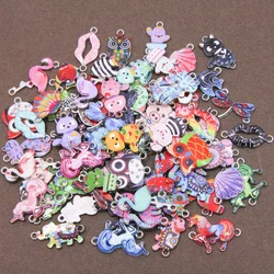 10pcs Enamel Alloy Bracelets Connectors Mixed style Animal Charms For DIY Necklace Accessories DIY Fashion Jewelry Finding