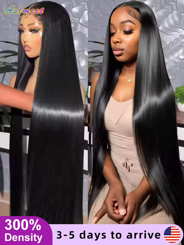 Wig depan renda lurus tulang 30 inci rambut manusia 13x6 250 ketebalan Hd renda Frontal Wig 13x4 rambut Brasil telah ditanami untuk wanita