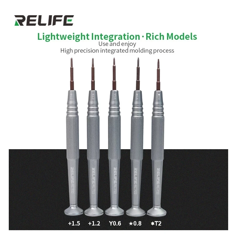 RELIFE RL-722 Precision Screwdriver Y0.6 T2 Plum Blossom 0.8 Cross 1.2 1.5 For IPHONE Android Mobile Phone Opening Tool