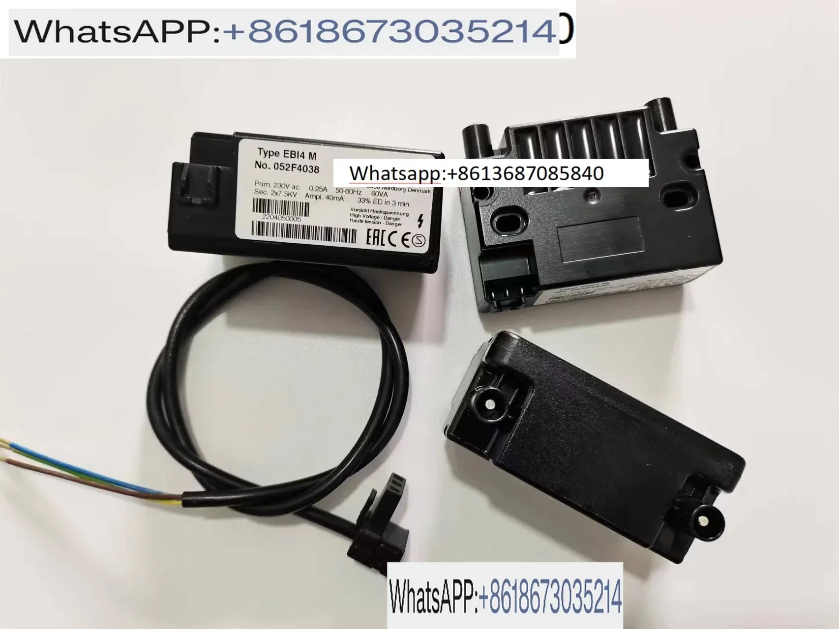 

EBI4 M NO.052F4038 Ignition transformer 2X7.5KV with power cord