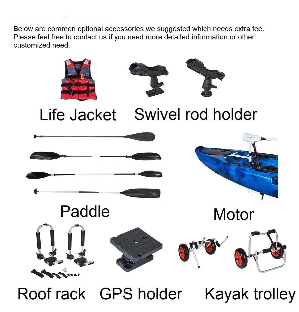 LSF 10ft PE Motor Power Driven Pedal Fishing Kayak Trolling 36lbs 46lbs Boat Plastic
