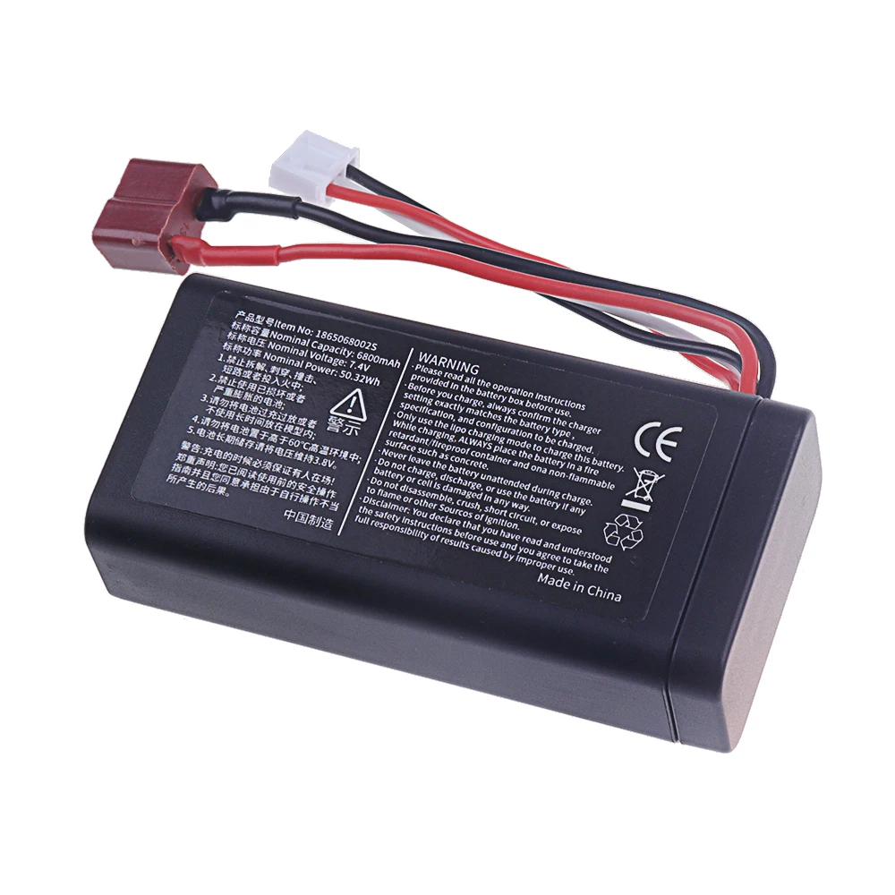 2S 7.4V 6800mah lipo Battery 18650 For Wltoys 144001 A959-B A969-B A979-B K929-B 12428 12423 10428 Q39 RC Car Spare Parts