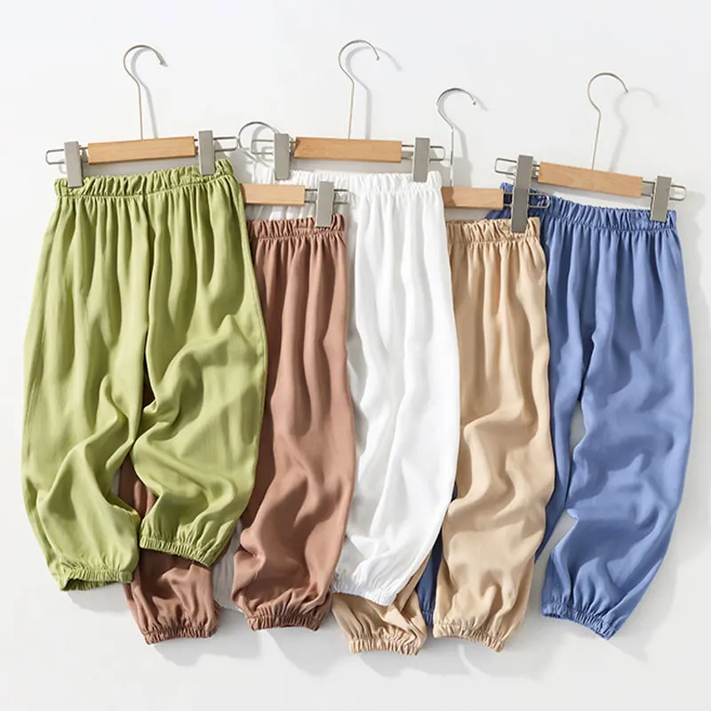 Baby Mosquito-proof Pants Summer Children Pants Ice Silk Bloomers for Boys Girls Teenager Air-conditioned Trousers Baby Joggers