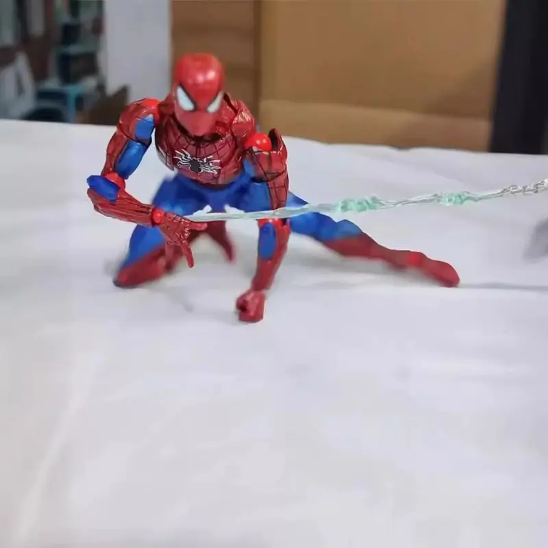 

16cm Marvel Spider-Man Peter Parker Action Figure Revoltech Amazing Yamaguchi Spiderman 2.0 Collection Figures Model Toys Gifts