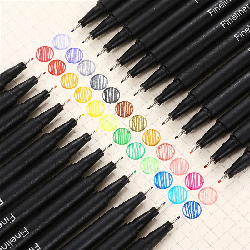 Clearance_12 PCS Fineliner marker pen Manga color pen for lettering 0.4 mm Art Sketch Journaling Watercolor School supplies Stat image 3