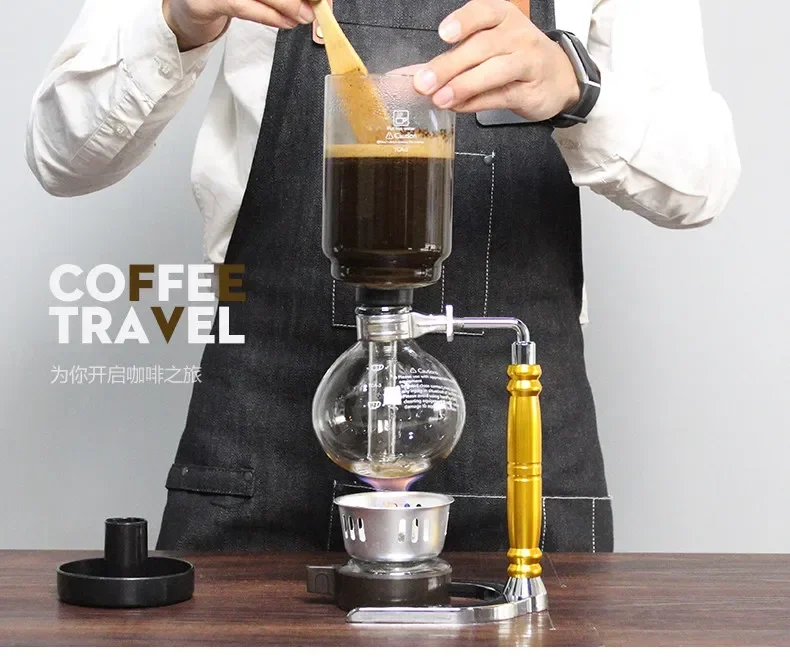 Hot SalesPot Coffee Pot Siphon Brewing Coffee Maker Set Home Glass Pour-over Coffee Utensils