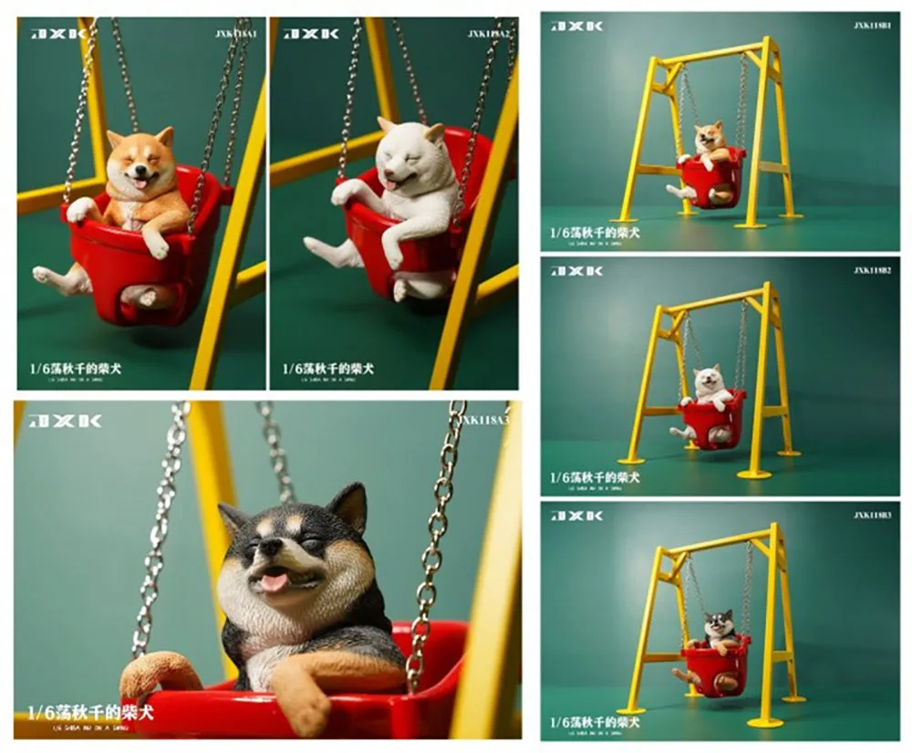 

1/6 JXK118 Animal Model Shiba Inu Model Dog with Swing For 12' Action Figure Body Scene Accessory In Stock