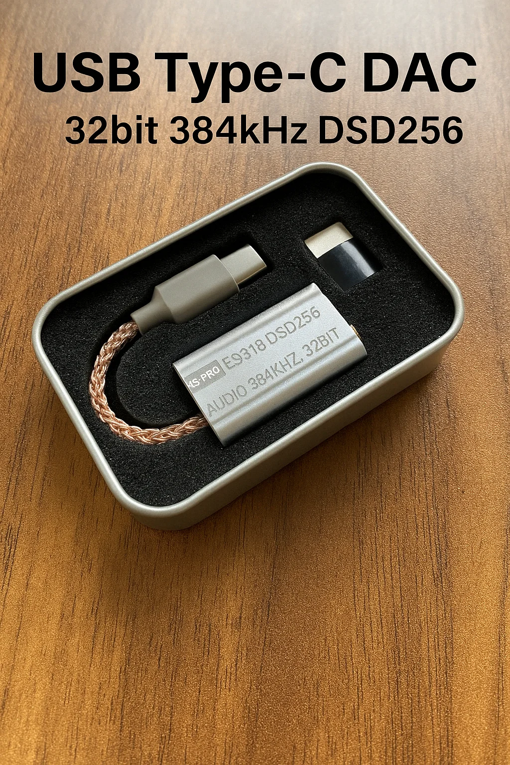 USB DAC Headphone Amplifier ES9318 DSD256 Type C to 3.5mm Audio