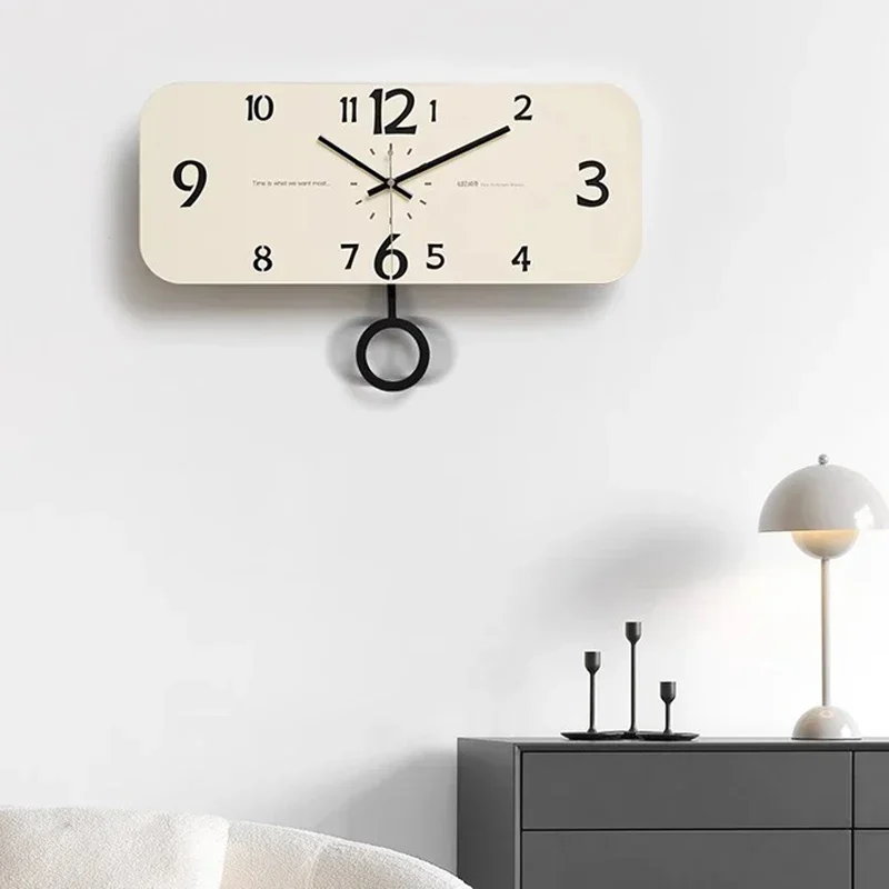 Modern Large Wall Clocks Elegant Luxury Cream Style Wall Clocks Advanced  Reloj Pared Grande Home Living Room Decorations