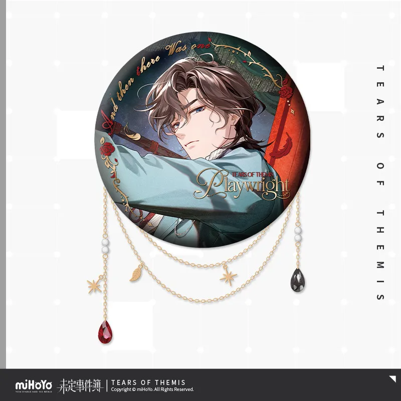 Official MiHoYo Tears of Themis series Luke Pearce Artem Wing Vilhelm Anime tinplate chain badge brooch Ornament Halloween Gift view 3