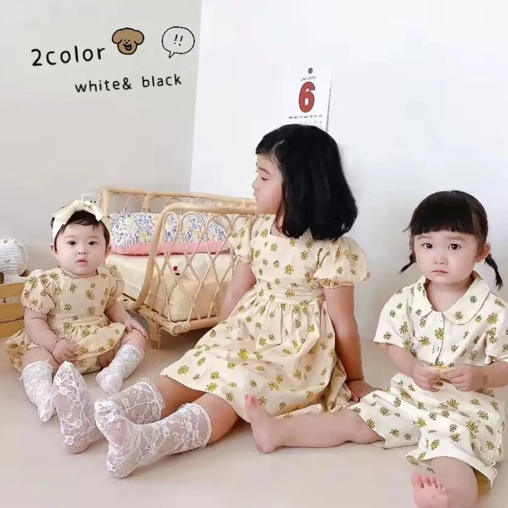 New Fashion Lace Girls Socks Nylon Hollowed-out Hollow Out Socks White Black Thin Stockings Summer