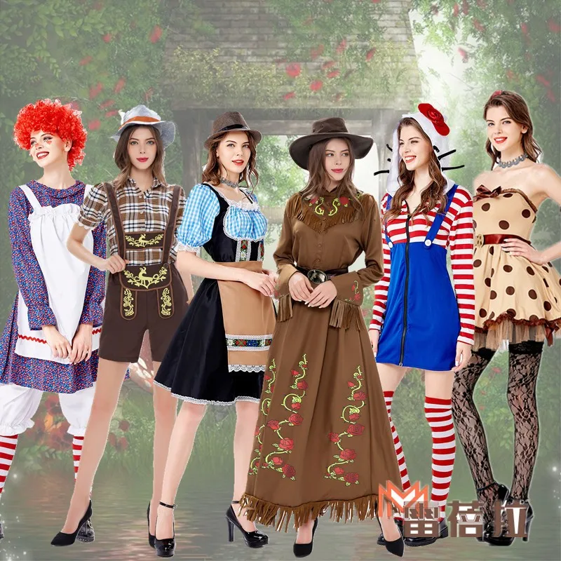 

New Halloween Beer Costume Circus Performance Uniform Women's Traditional Clothing Stage Costume 18-25 Years Old