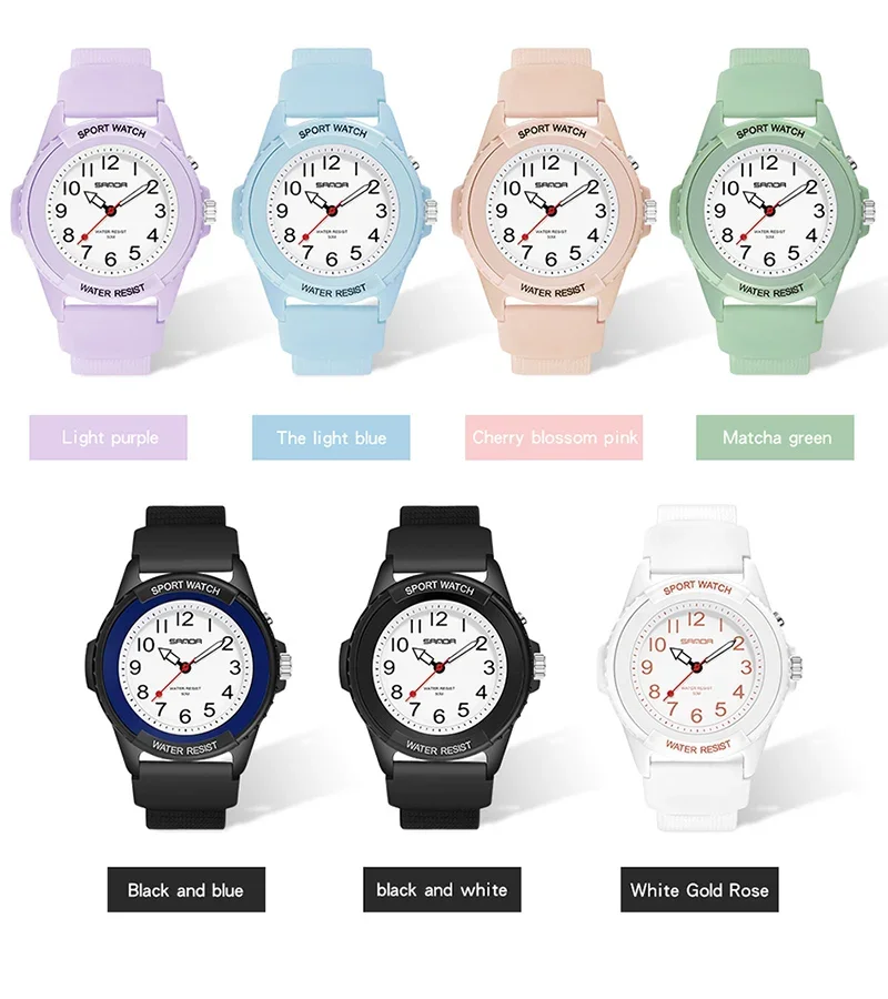 SANDA-Relógio de pulso impermeável feminino, marca de luxo superior, relógio de quartzo feminino, Lady Original Classic, TPU Strap, Girl Watches, 6018, novo