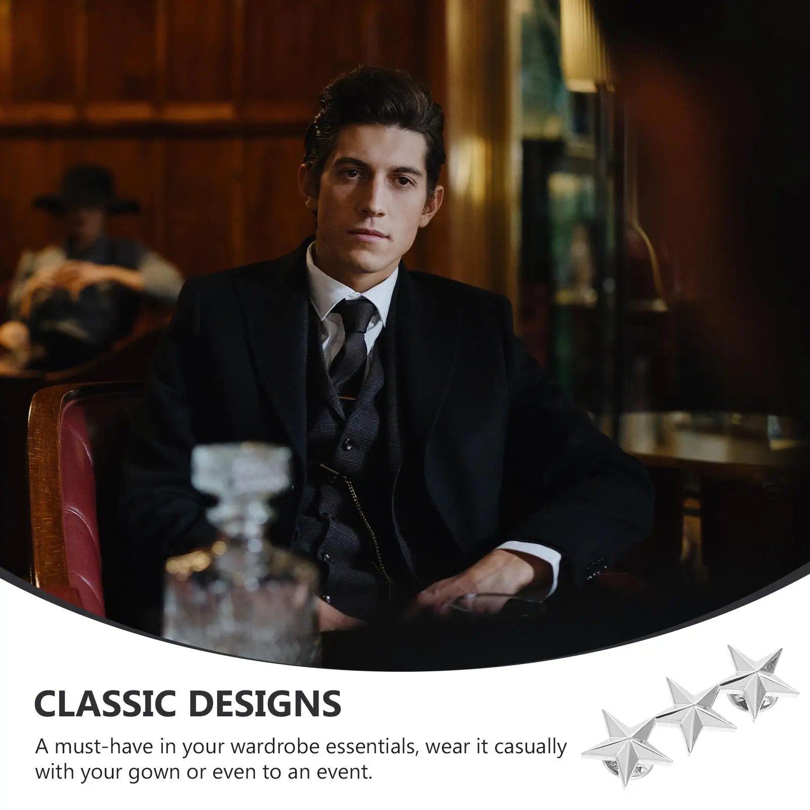 12pçs crachá de pentagrama, emblemas de estrela de metal, decorações, alfinetes de etiqueta em massa, alfinetes de liga de zinco para dia da independência, homem