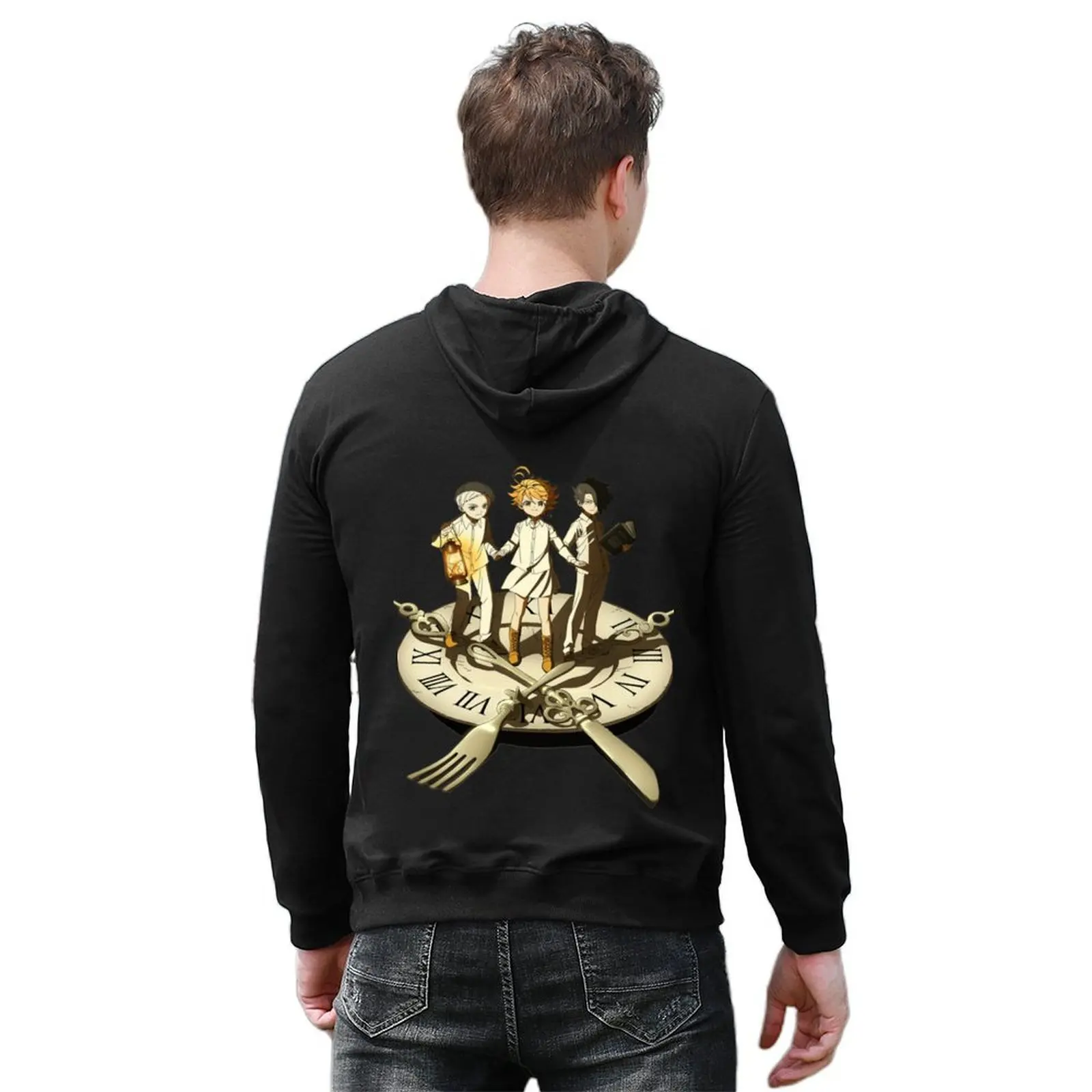 إيما، راي آند نورمان تريو - تي شيرت برسومات هوديي نيفرلاند الأساسية الموعودة للرجال جديد في هوديس وبلوزات