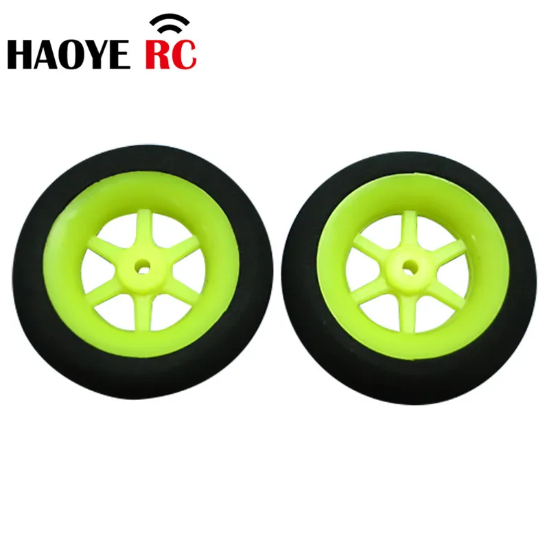 Haoye 10Pcs/Lot 6-Spoke Wheels Sponge Tire Color Yellow Dia30-50mm Super Light Foam For RC Aircraft Model Plane Accessories