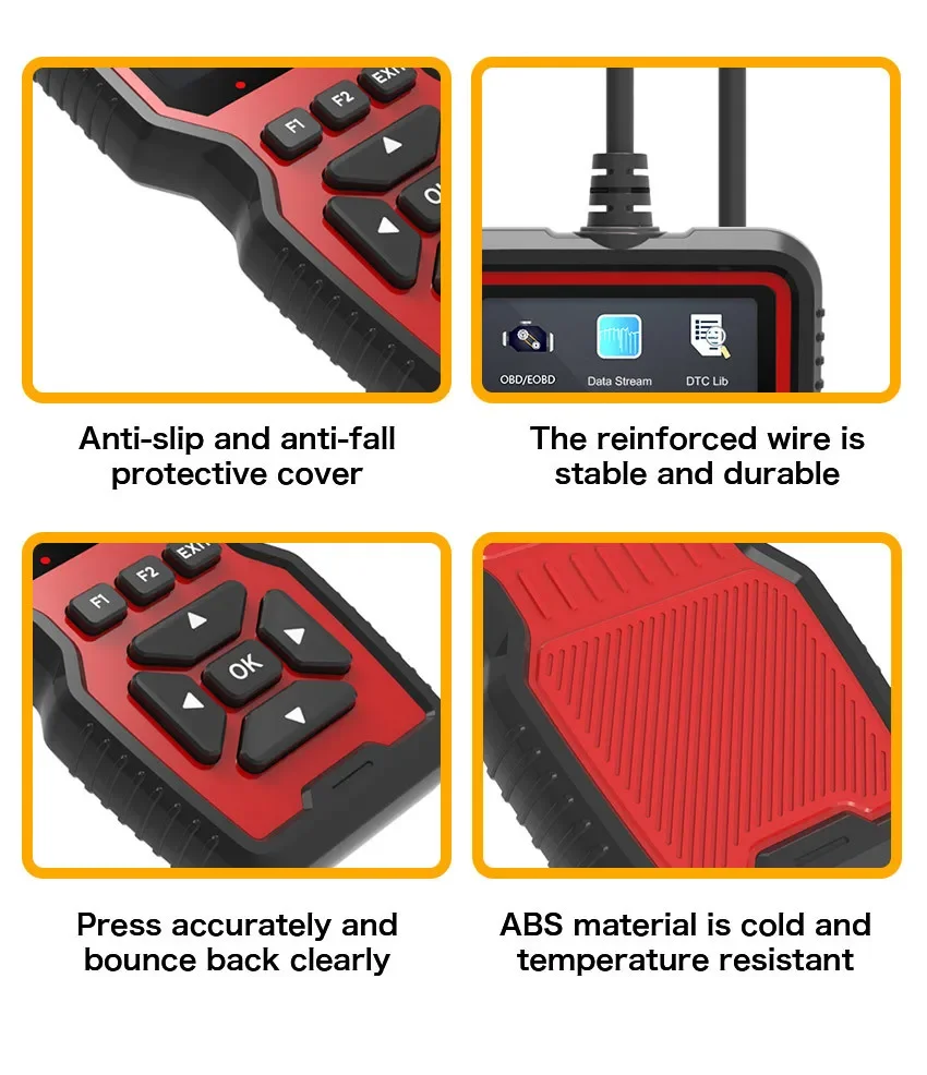 OBD2 Scanner color screen CE certification can be printed and upgraded in 10 languages. Automotive fault detection tool tools