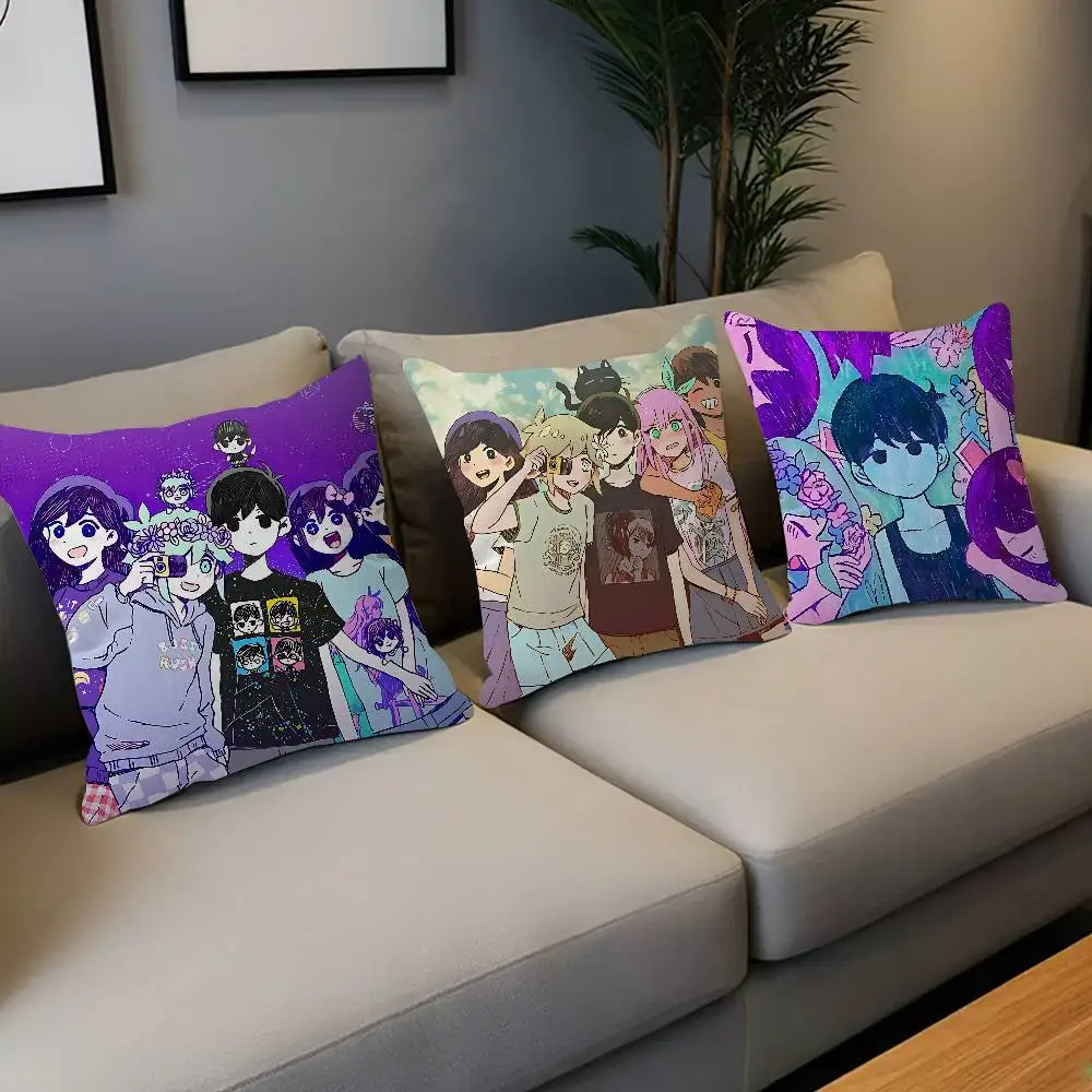

Наволочки Game Omoris, декоративные наволочки для дивана с мультяшным рисунком, двусторонняя печать, короткий плюш, милые чехлы для подушек