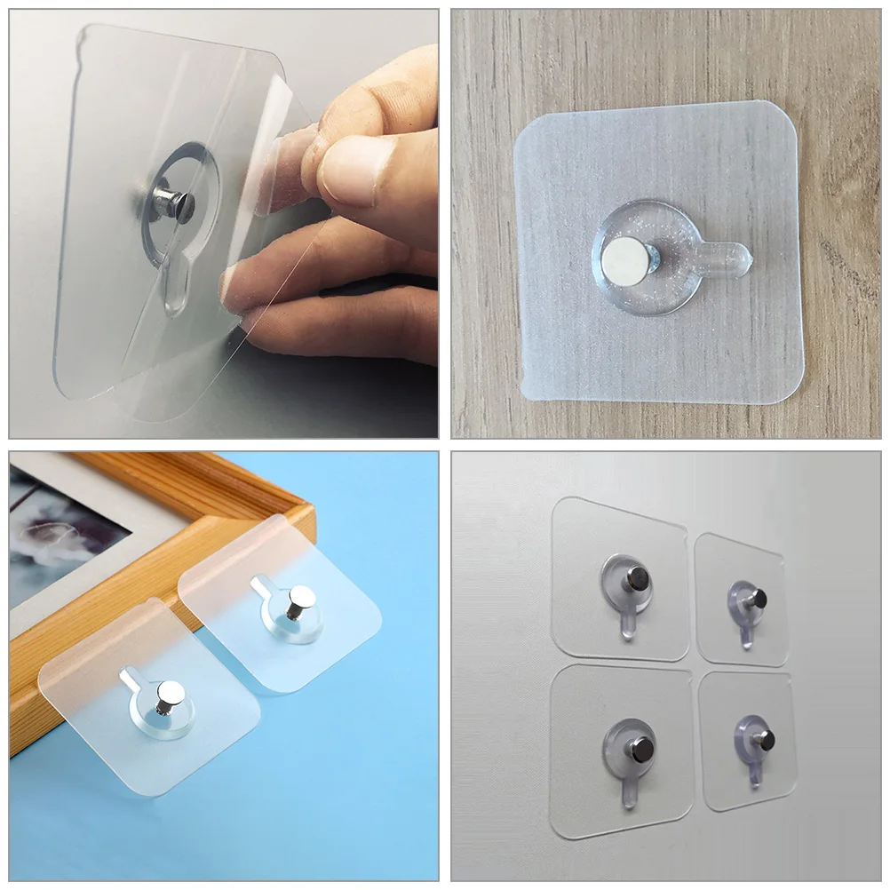 

20pcs Universal Hooks No Trace Nail Adhesive Wall Storage Waterproof Self Hangers Clothes Keys Hat Bath Towel Scarf Small Items