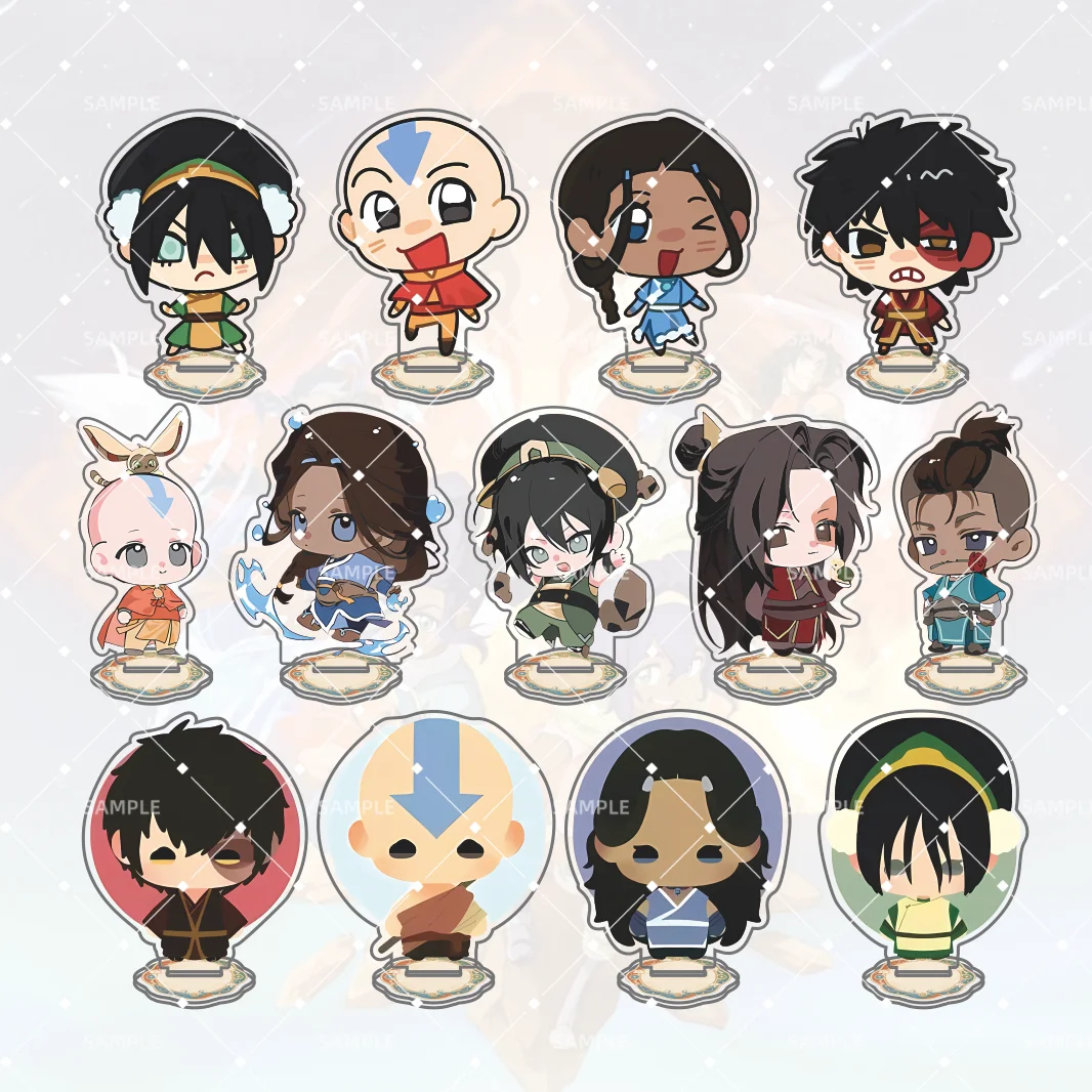 Avatar The Last Airbender 10cm Acrylic Stand Figure Aang Zuko Katara Iroh Chibi Anime Table Decor Cute Keychain Badge Fans Gift