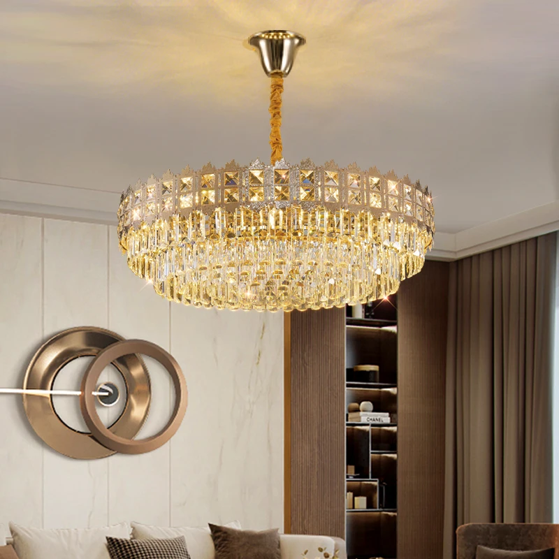 

2025, роскошная хрустальная люстра для гостиной, французский свет, роскошная элитная европейская вилла, холл, дуплекс, пол, новая ресторанная лампа
