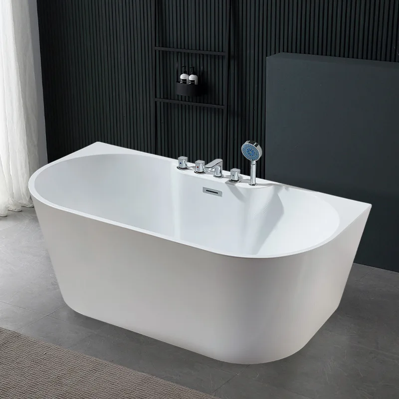 Directly from the manufacturer Erika acrylic bathtub household small apartment independent oval cross-border hotel engineering