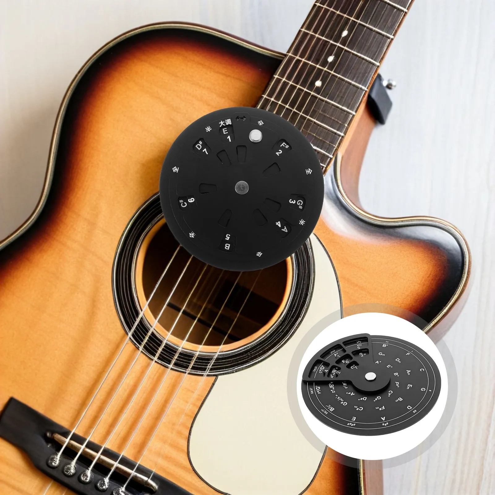 

Портативный инструмент для изучения музыки: колесо квинт-диаграммы из алюминиевого сплава, диаграмма аккордов, инструмент для построения прогрессии аккордов, поисковик гамм, помощник для практики