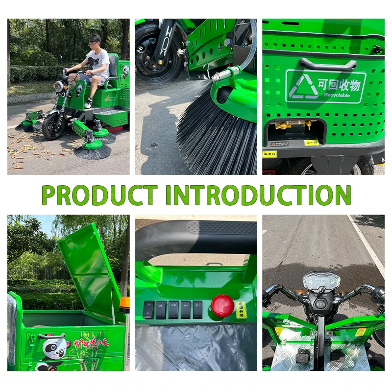 Customized Community Outdoor Commercial Sites Multifunctional Garbage Cleaning Equipment CE Certified 5 Brush Electric Road Swee