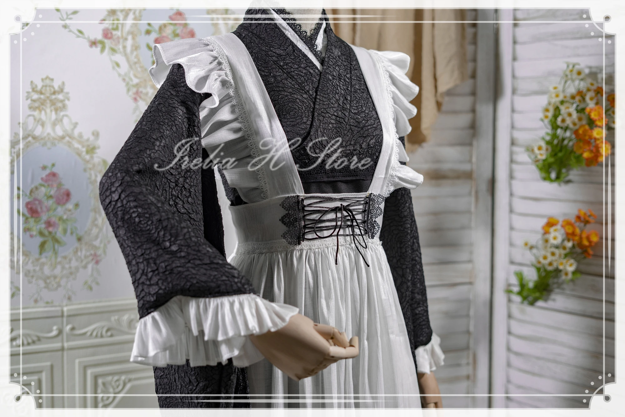 Irelia H Store My Dress-Up Darling Kitagawa Marin Maid Kimono Cosplay Costume Can Customized long maid dress image 2