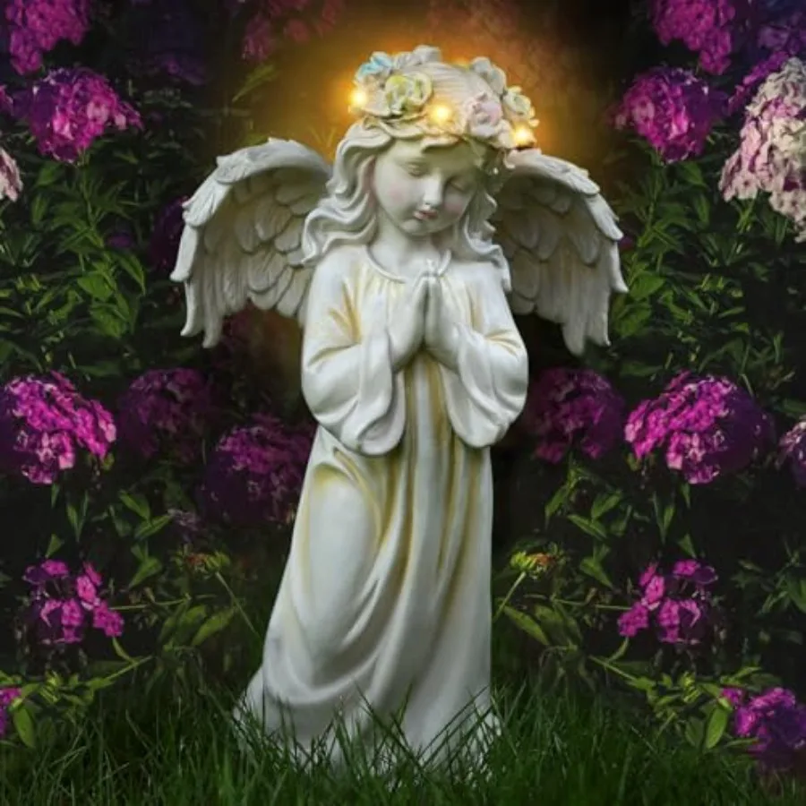 

Angel Garden Statue, Memory Guardian Solar Garden Decor with Warm Light, Waterproof Outdoor Garden Decor Figurine Sculpture for