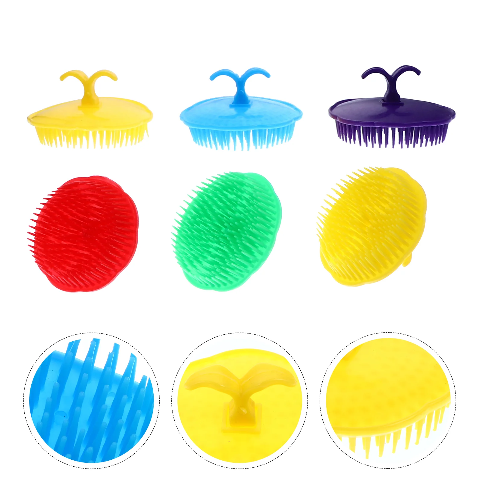 

12 Pcs Massage Shampoo Brush Delicate Exquisite Durable Combs Hair Scalp Exfoliator Hairdressing Hairbrushes Light