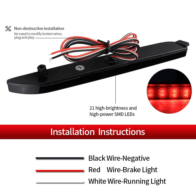 2PCS LED Rear Bumper Brake Lights Canbus ​For Toyota Camry 06-14 Sienna 11-17​ Venza 09-12 Avalon 13-16 Innova 12- 15 Reiz 10-13