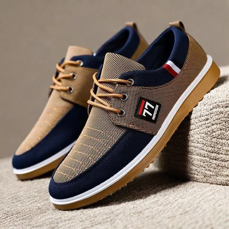 

Men Casual Sneakers Flat Canvas Shoes for Men Spring Summer Comfortable Male Sneakers Soft Big Size Driving Footwear Peas Shoes