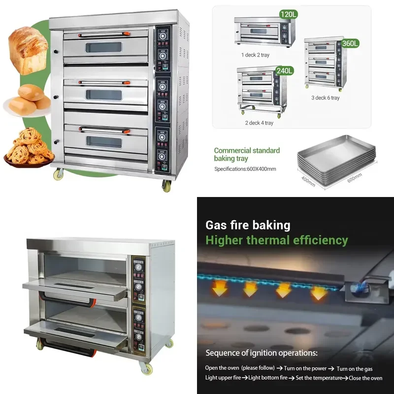 for Conveyor Multifunctional Commercial Bread Small Baking Gas Electric Deck Pizza Oven Bakery