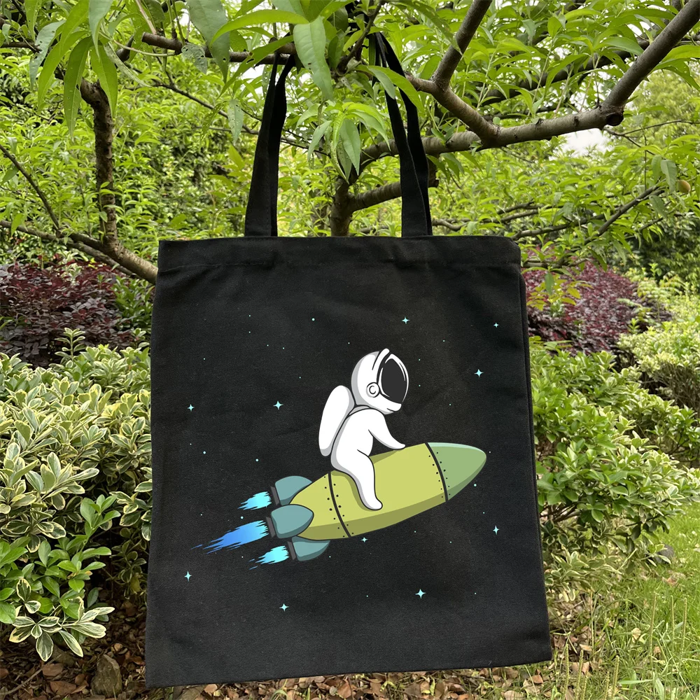 Cute Alien Universe Printed Canvas Tote Bag шопер dla kobiet Lekka torba na książki Dorywcza torba na ramię Duża pojemność na zakupy