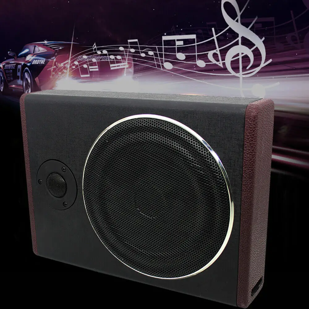 12V 600W ze stali nierdzewnej Ultra cienki samochodowy aktywny Subwoofer samochodowy głośnik 8 cali pojazd Audio