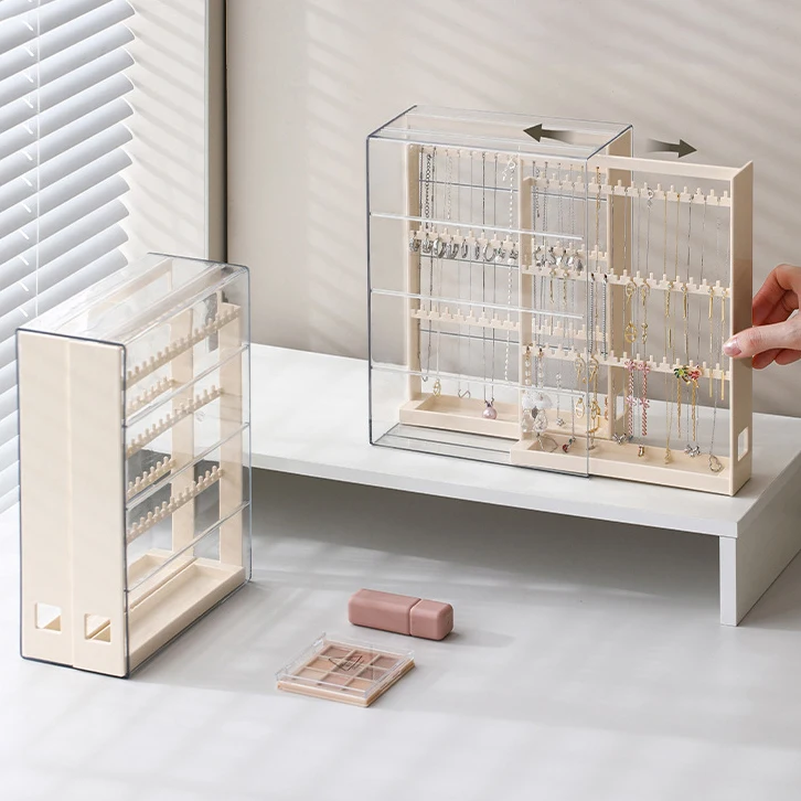Portable Acrylic Transparent Jewelry Storage Box Necklace Earrings Ring Large Capacity Keychain Holder Display Box Women Travel
