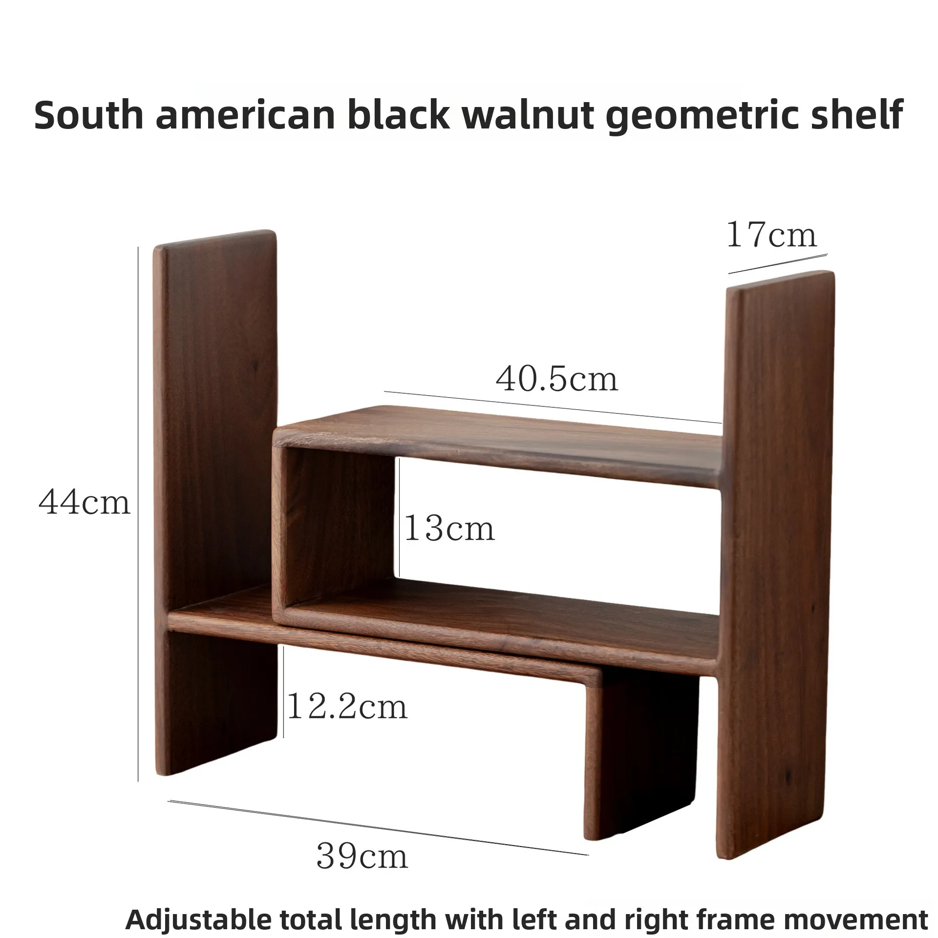 Solid wood shelf Desktop office table shelf Black walnut bookshelf Multi-layer simple storage rack