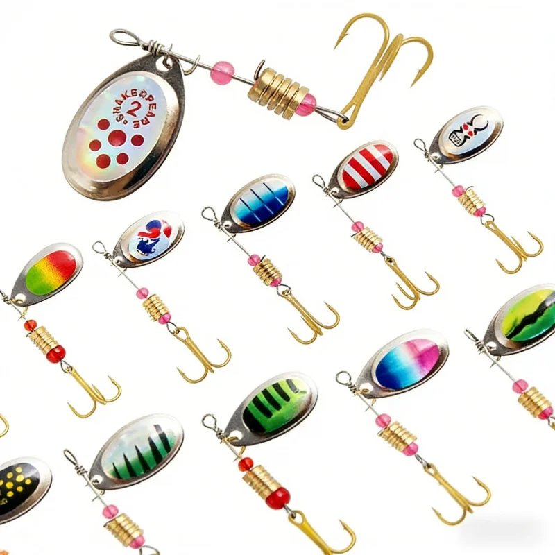 Freshwater Fishing Spinning Lure Set10-13Metal electroplated lure with barbed hook for lure fishing