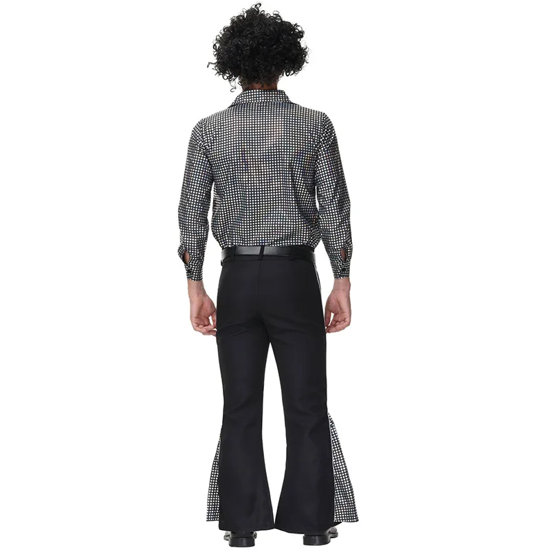 Disfraz de Cnte de Hip Hop Retro Disco Hippie Navideño para Hombre, Ropa de Actuación Estilo Años 70, Traje Tradicional H...