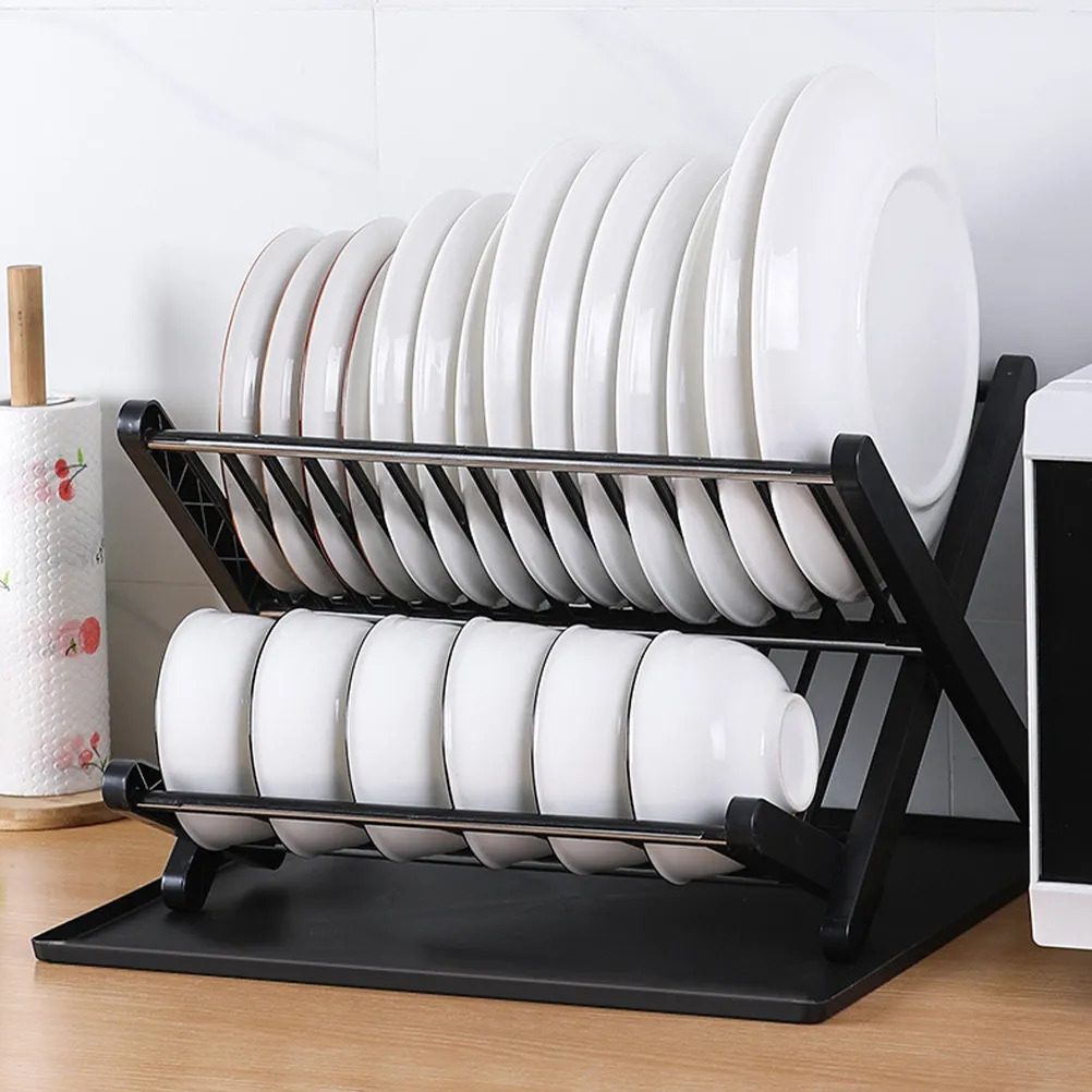 

1Set Kitchen Dish Drain Rack Folding Stable Drying Rack Plate Holder Countertop Organizer Plated Dish Drainer Kitchen Supply