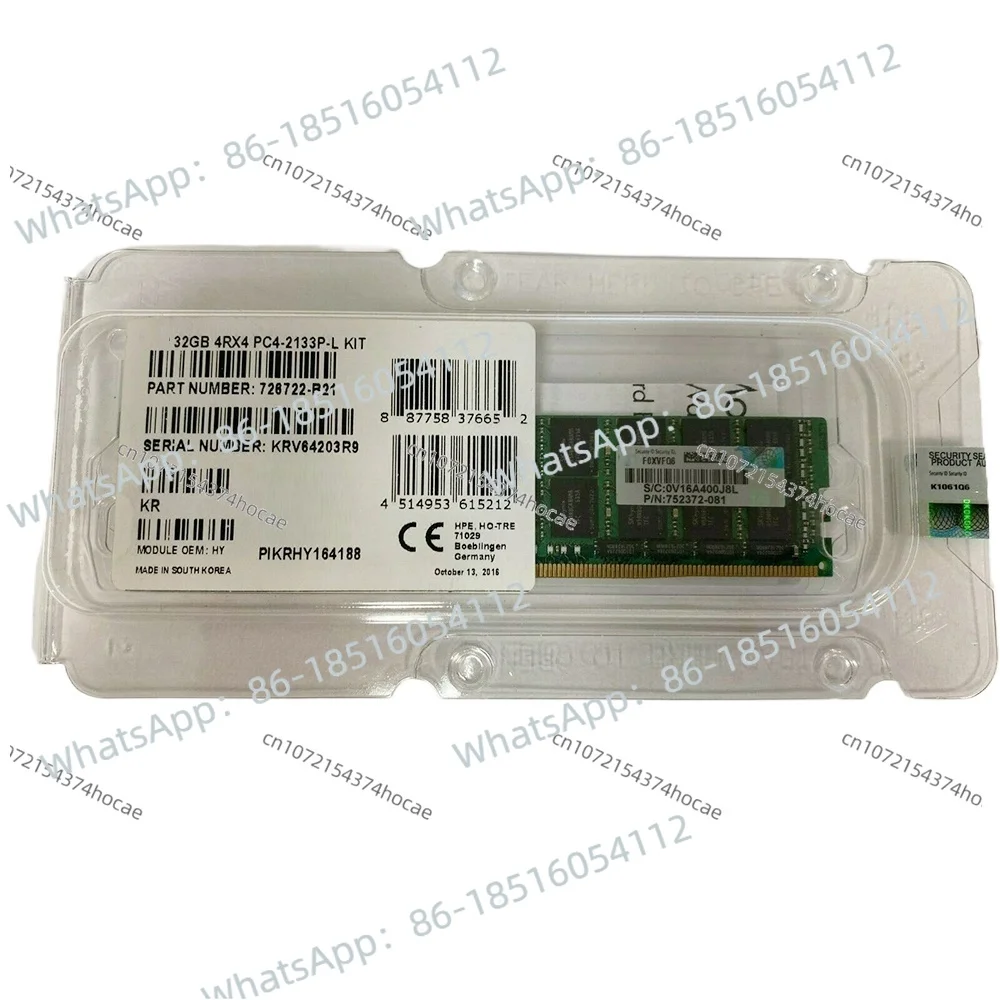 774175-001 774174-001 752372-081 726722-B21 32GB 4RX4 DDR4 2133 ECC LRDIMM Server Memory