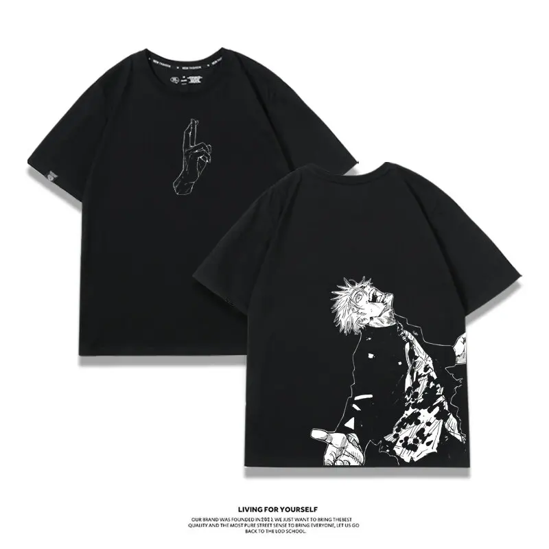 Jujutsu Battle New Xia Youjie Five Way Awakening Tiger Staff Fushimi Hei Hui Yi Gu You Tai Printed Men's and Women's T-shirt