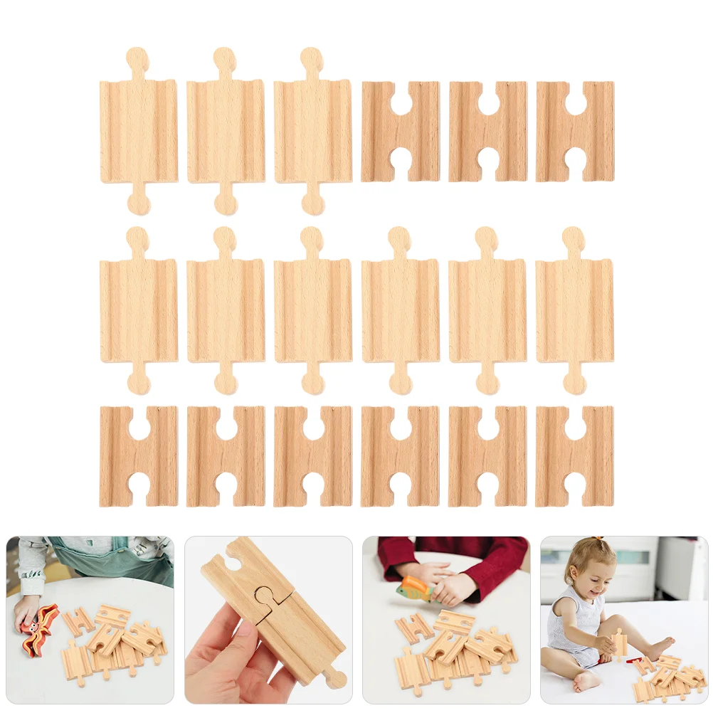 

18 Pcs Wooden Train Track Accessories Tracks Replacement Parts Rail Playthings Kids DIY Scene Child