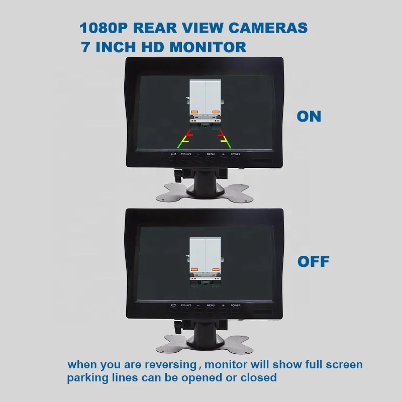 7 Polegadas Botão Operação HD 1080P Visão Noturna Colorida À Prova D 'Água 2CH Dash CAM
