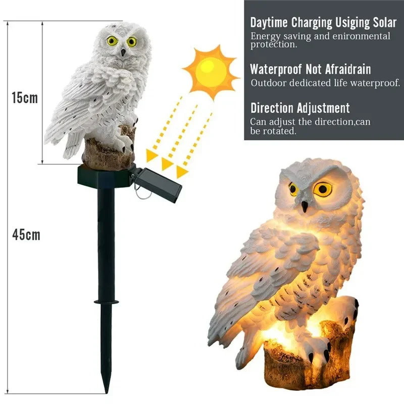 Lampada solare per esterni gufo luci da giardino per animali alimentata a luce solare a Led illuminazione paesaggistica impermeabile Pathway Yard Lawn Garden Decor