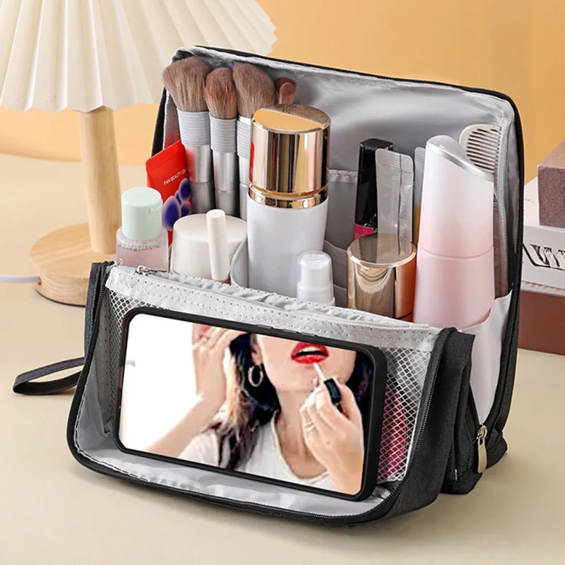 Large-capacity Portable Cosmetic Bag Vertical Desktop Storage Multifunctional Cosmetic Storage Bag Stationery Pen JJ3736