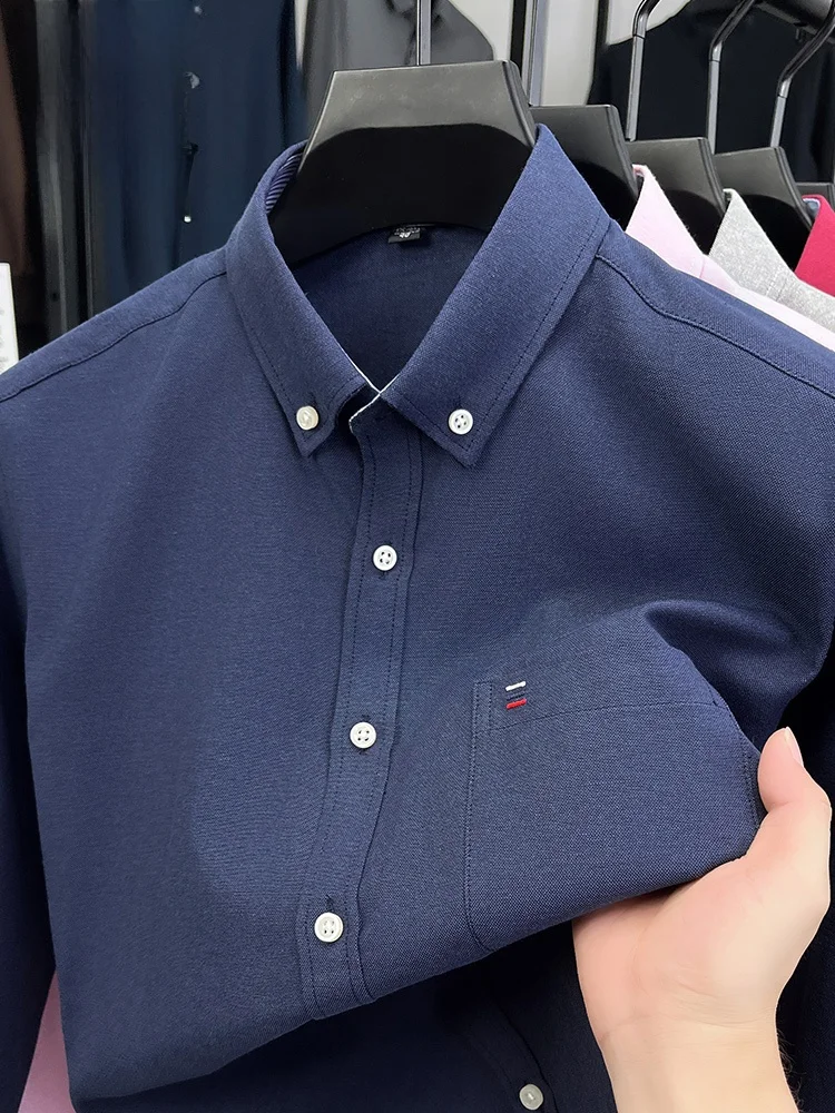 

00% Cotton Long Sve irt Casual Boting irt with Real kets for Busin And Leisure Midlife Men's Spring Autumn